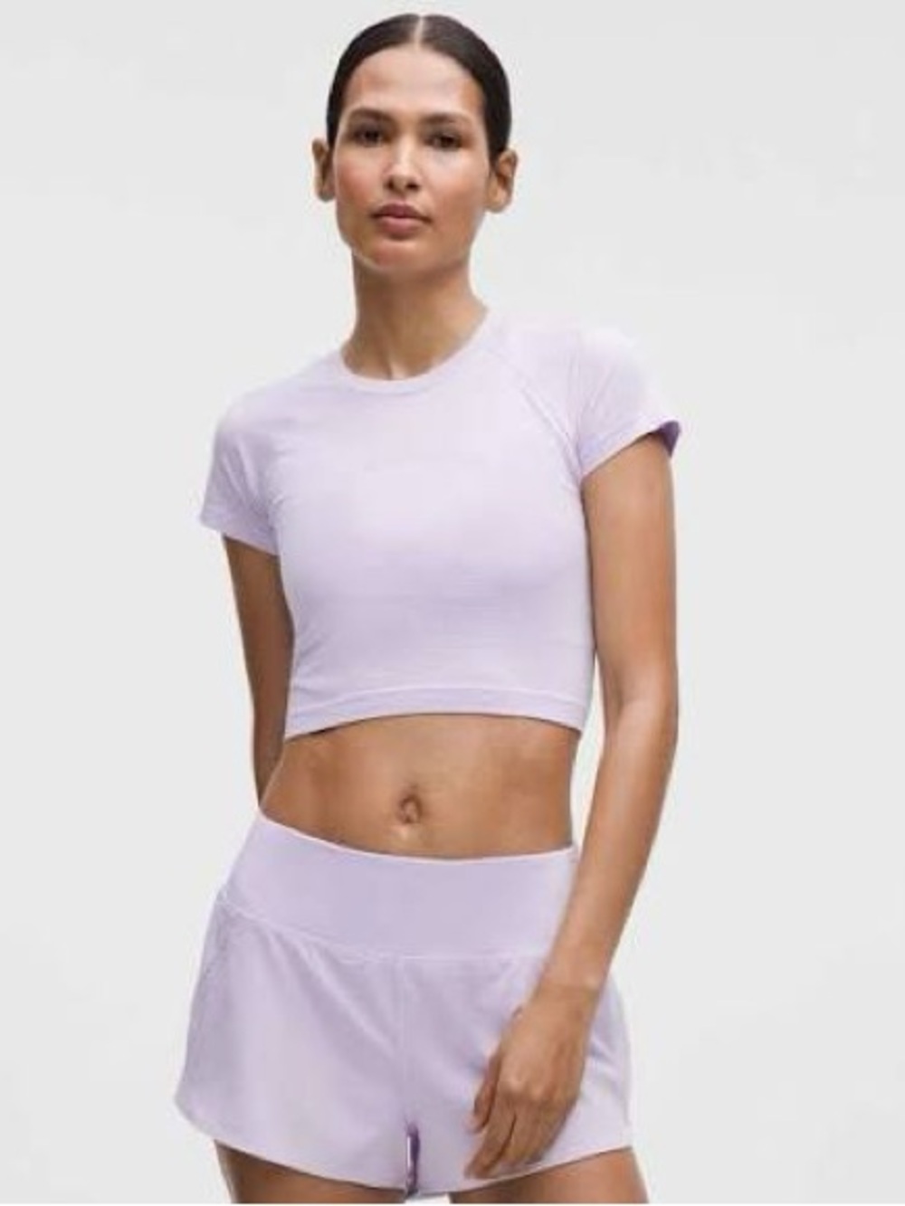 Women’s Lavender Frost Short Sleeve Crop Top Lululemon Swiftly